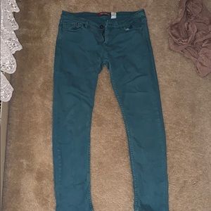 Blue green jeans